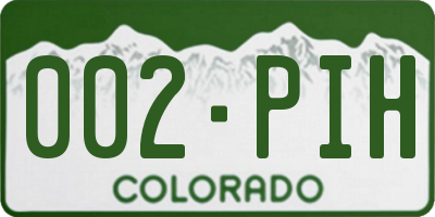 CO license plate 002PIH
