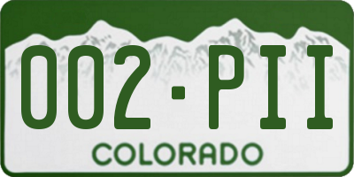 CO license plate 002PII