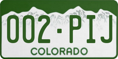 CO license plate 002PIJ