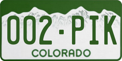 CO license plate 002PIK