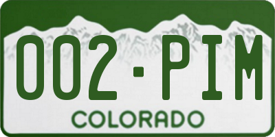 CO license plate 002PIM