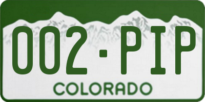 CO license plate 002PIP