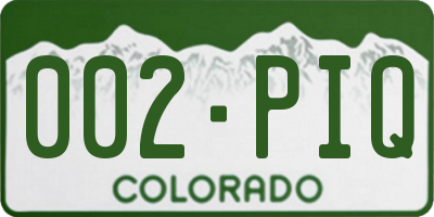 CO license plate 002PIQ