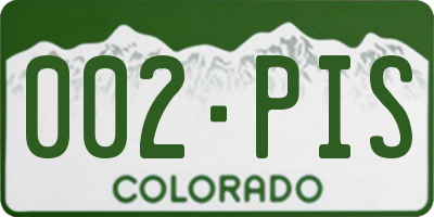 CO license plate 002PIS