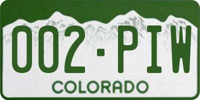CO license plate 002PIW