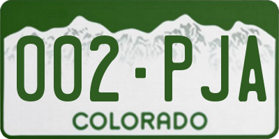 CO license plate 002PJA