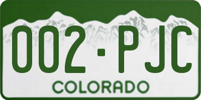 CO license plate 002PJC