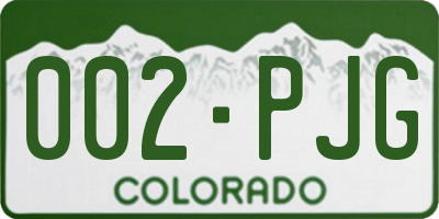 CO license plate 002PJG