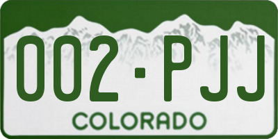 CO license plate 002PJJ