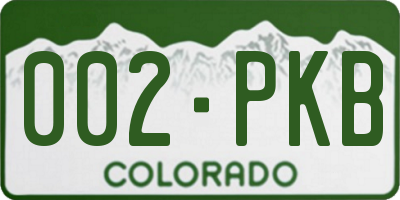 CO license plate 002PKB