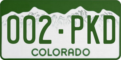 CO license plate 002PKD