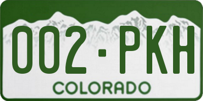 CO license plate 002PKH