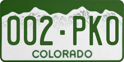 CO license plate 002PKO