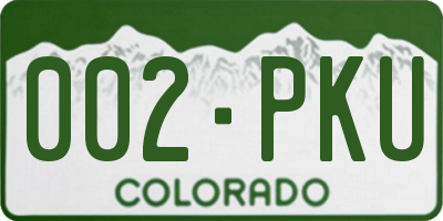 CO license plate 002PKU