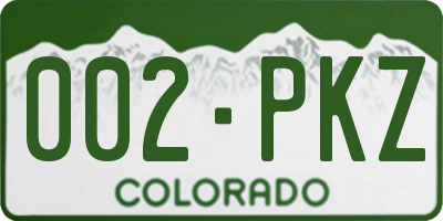 CO license plate 002PKZ