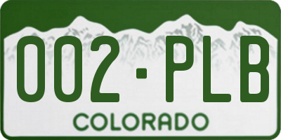 CO license plate 002PLB