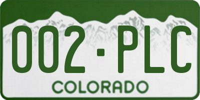 CO license plate 002PLC