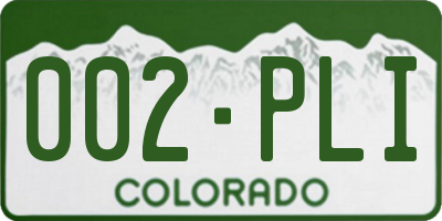 CO license plate 002PLI