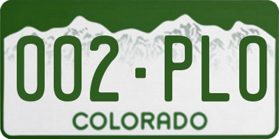 CO license plate 002PLO