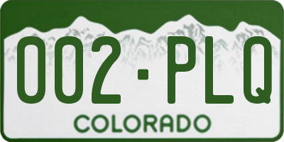 CO license plate 002PLQ