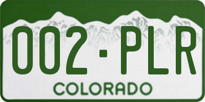 CO license plate 002PLR