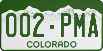 CO license plate 002PMA