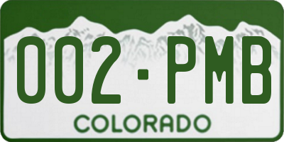 CO license plate 002PMB