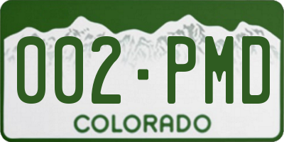 CO license plate 002PMD