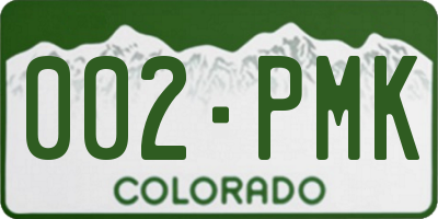 CO license plate 002PMK