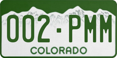 CO license plate 002PMM