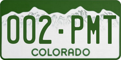 CO license plate 002PMT