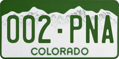 CO license plate 002PNA