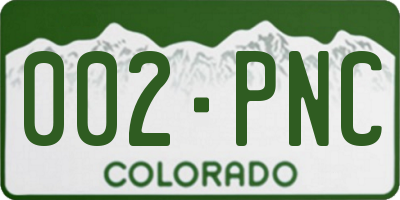 CO license plate 002PNC