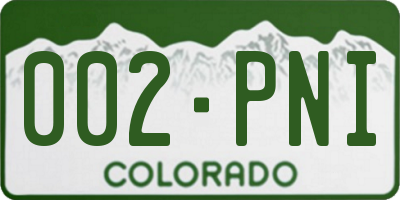 CO license plate 002PNI