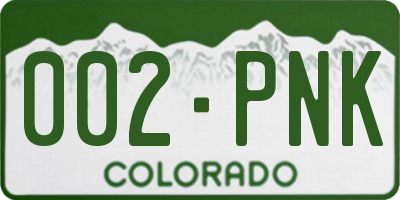 CO license plate 002PNK