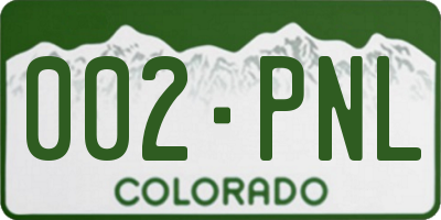 CO license plate 002PNL