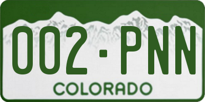 CO license plate 002PNN