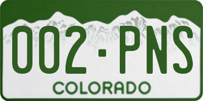 CO license plate 002PNS