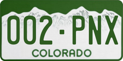 CO license plate 002PNX