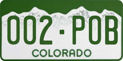 CO license plate 002POB