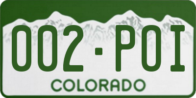 CO license plate 002POI