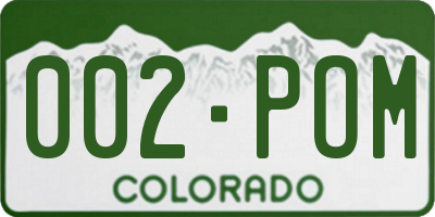 CO license plate 002POM