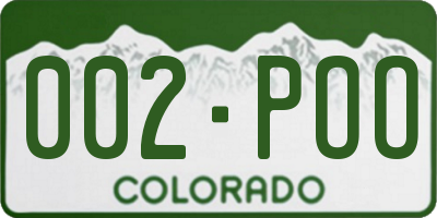 CO license plate 002POO