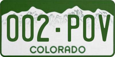 CO license plate 002POV