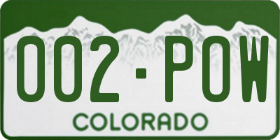 CO license plate 002POW