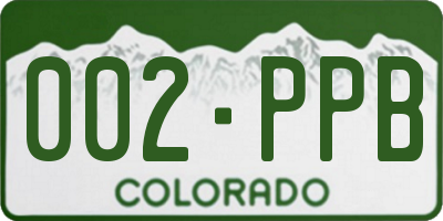 CO license plate 002PPB