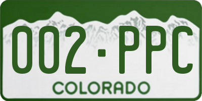 CO license plate 002PPC