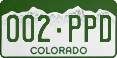 CO license plate 002PPD