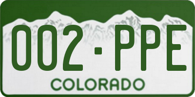 CO license plate 002PPE