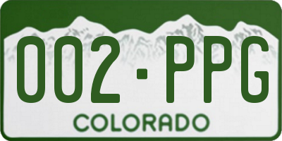 CO license plate 002PPG